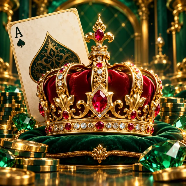 Crown & cards illustration