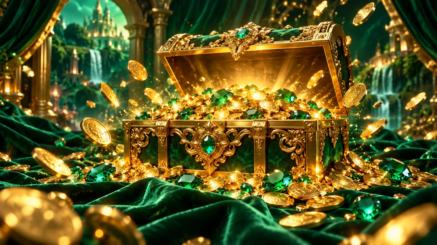PHOPEN emerald and gold slide-treasure